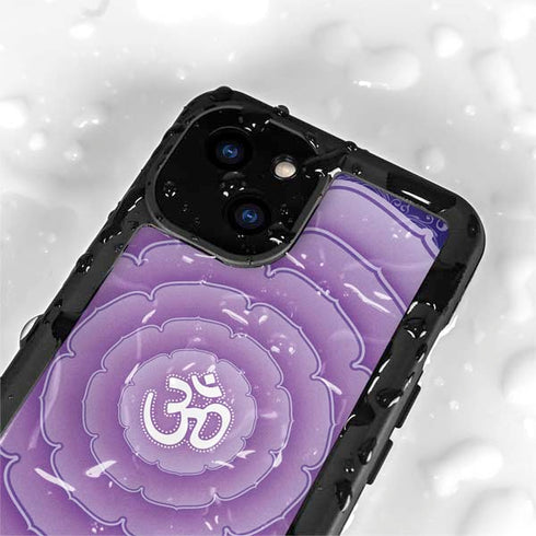 Sanskrit Purple iPhone 15 Plus Waterproof Case